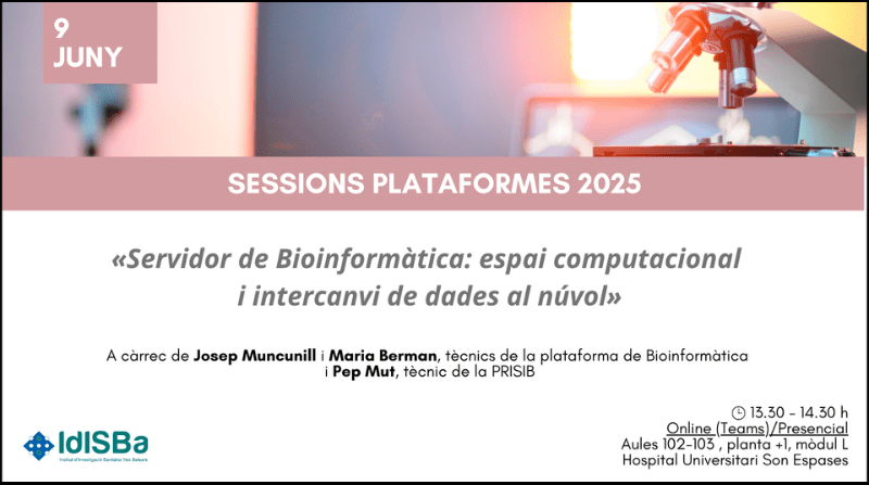 Servidor de Bioinformàtica: espai computacional i intercanvi de dades al núvol